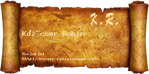 Kácser Robin névjegykártya
